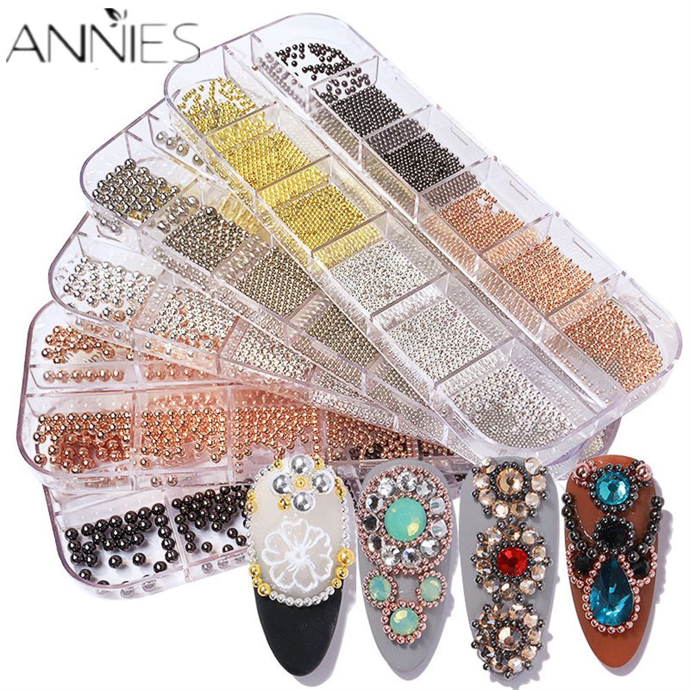 Hộp 12 Ngăn Đựng Phụ Kiện Trang Trí Móng Tay Xinh Xắn