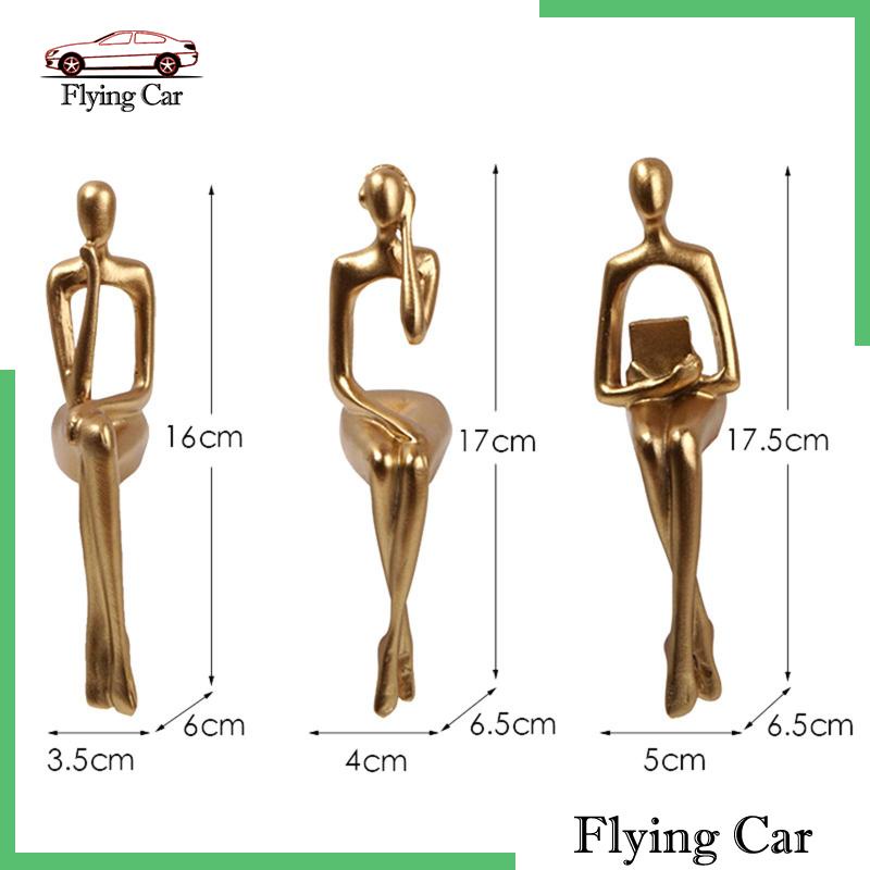 [Lzdjfmy2] 3 Bức Tượng Người Suy Nghĩ Ngồi Để Bàn Trang Trí