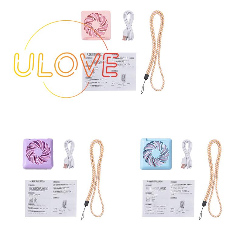 Quạt Làm Mát Mini 2 Tốc Độ Gập Lại Được Kèm Gương Và Sạc USB Tiện Dụng
