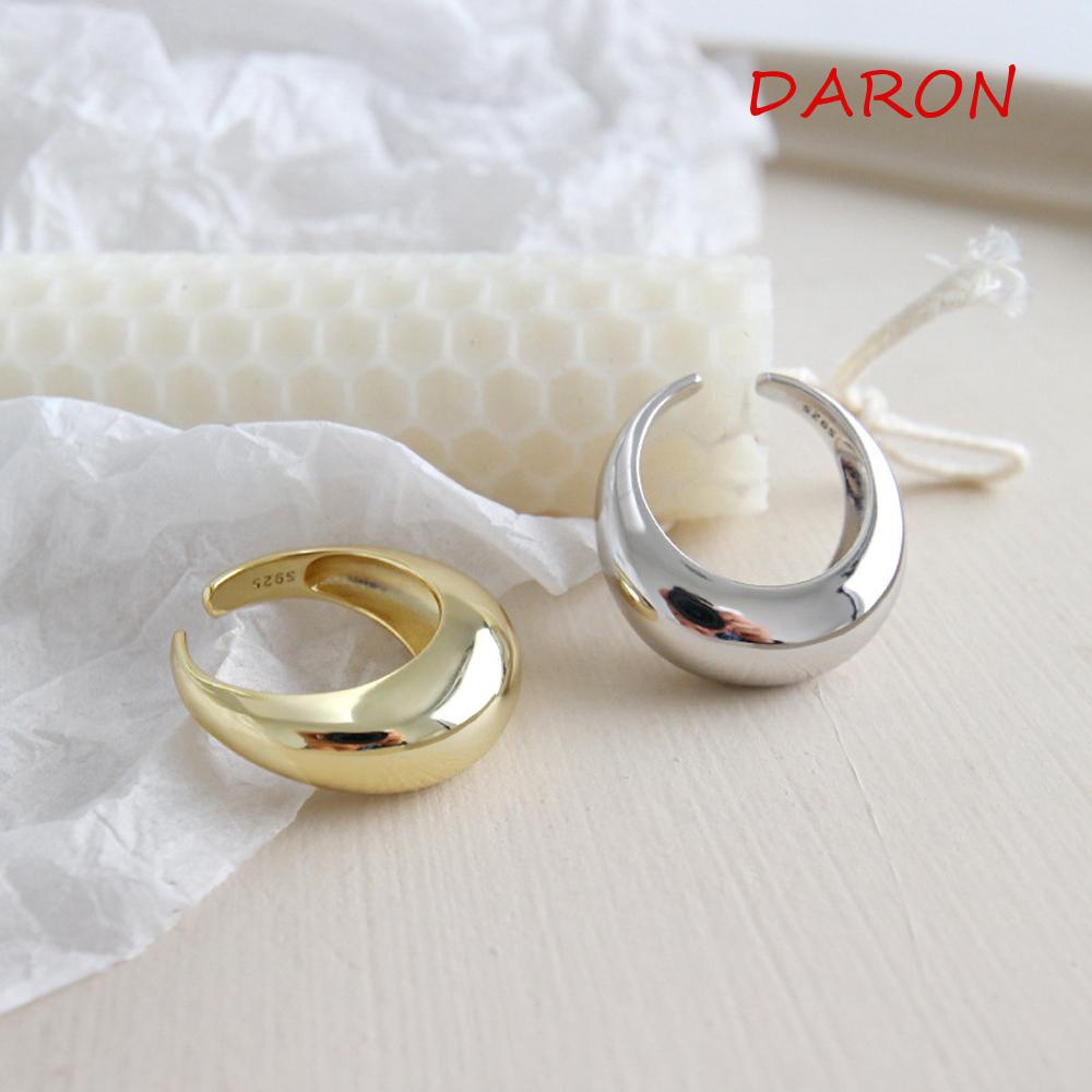 Nhẫn Mạ Bạc 925 Phong Cách Hàn Quốc Cá Tính Cho Nữ|Vòng Tròn Trơn Mịn Trang Trí Tiệc Cưới