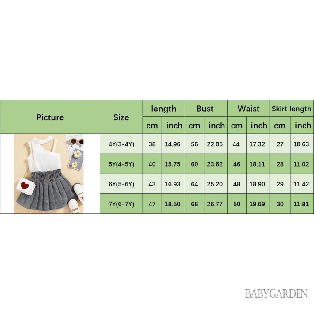 Bộ Áo Tank Top Hở Vai + Chân Váy Xếp Ly Co Giãn In Họa Tiết Houndstooth Thời Trang Cho Bé Gái 3-7 Tuổi