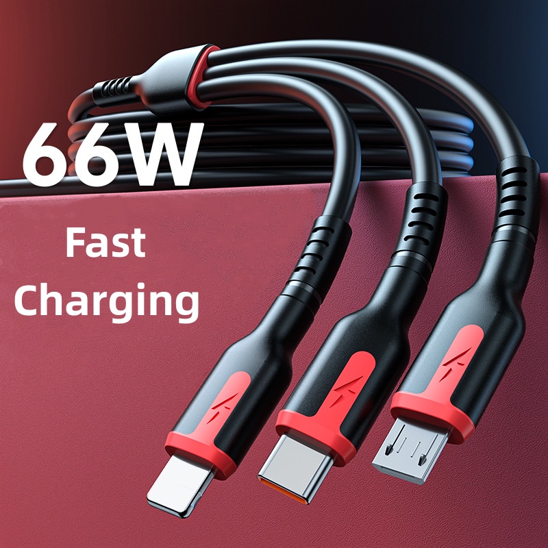 Cáp Sạc Nhanh / Truyền Dữ Liệu 3 Trong 1 1 / 1.5m 66W 480Mbps 6A USB Type C Cho Điện Thoại
