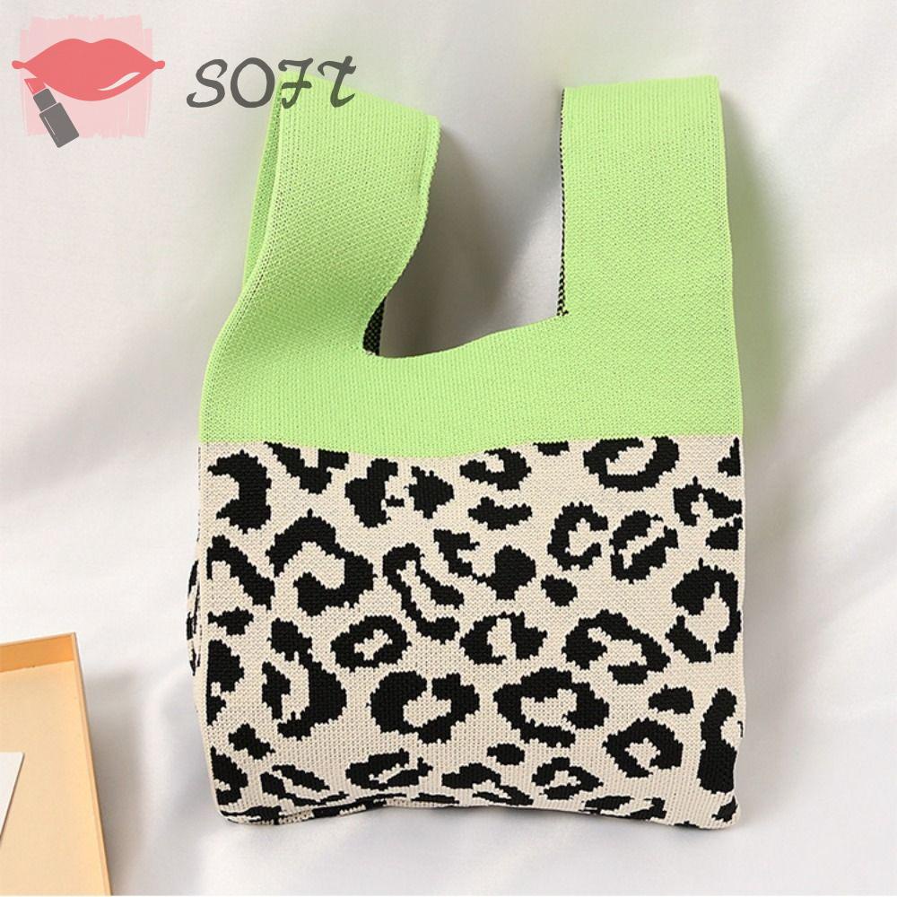 Túi Mua Sắm Dệt Kim Tái Sử Dụng Linh Hoạt Cho Nữ
