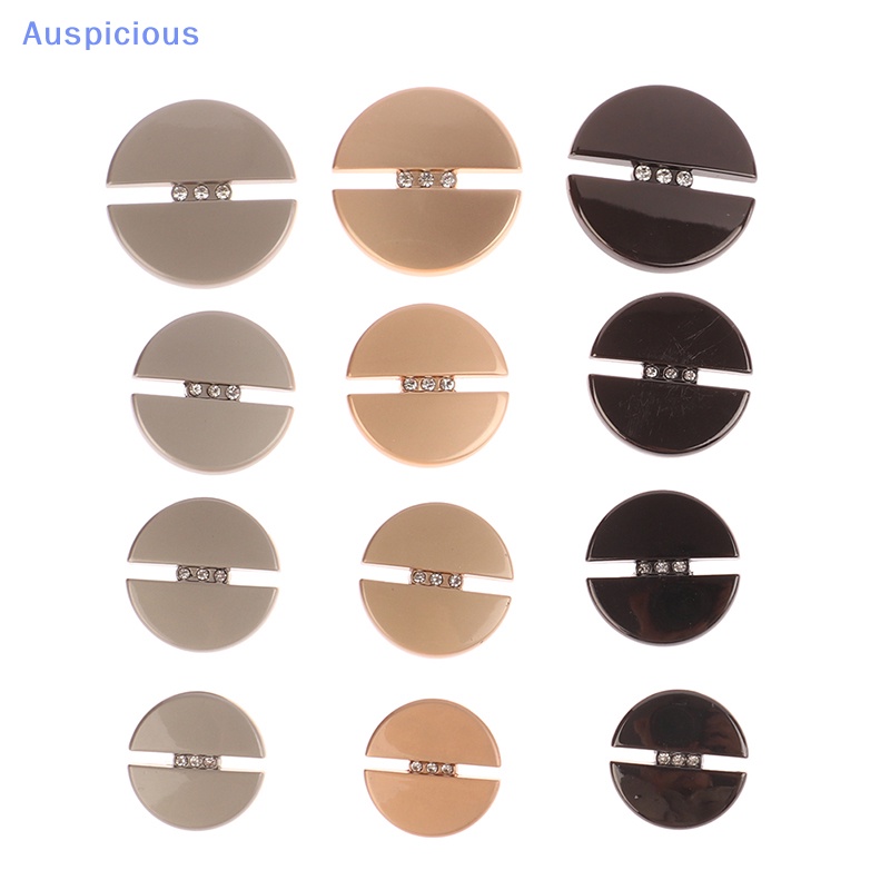 Set 5 Nút Áo Tròn Bằng Kim Loại Đính Đá Thời Trang 20mm / 23mm / 25mm / 30mm