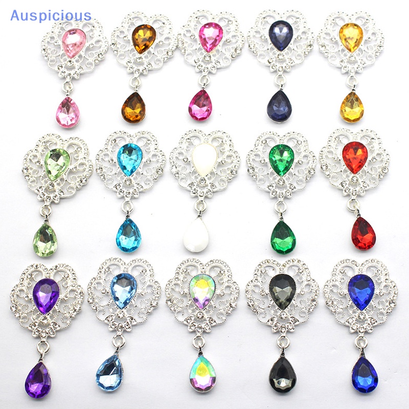 Mặt Dây Chuyền Hợp Kim Hình Giọt Nước Đính Đá Nhiều Màu Sắc Dùng Trang Trí Quần Áo DIY
