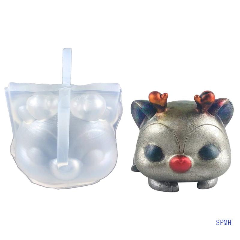 Khuôn Silicone Làm Nến / Xà Phòng Hình Chú Nai Dùng Trang Trí DIY