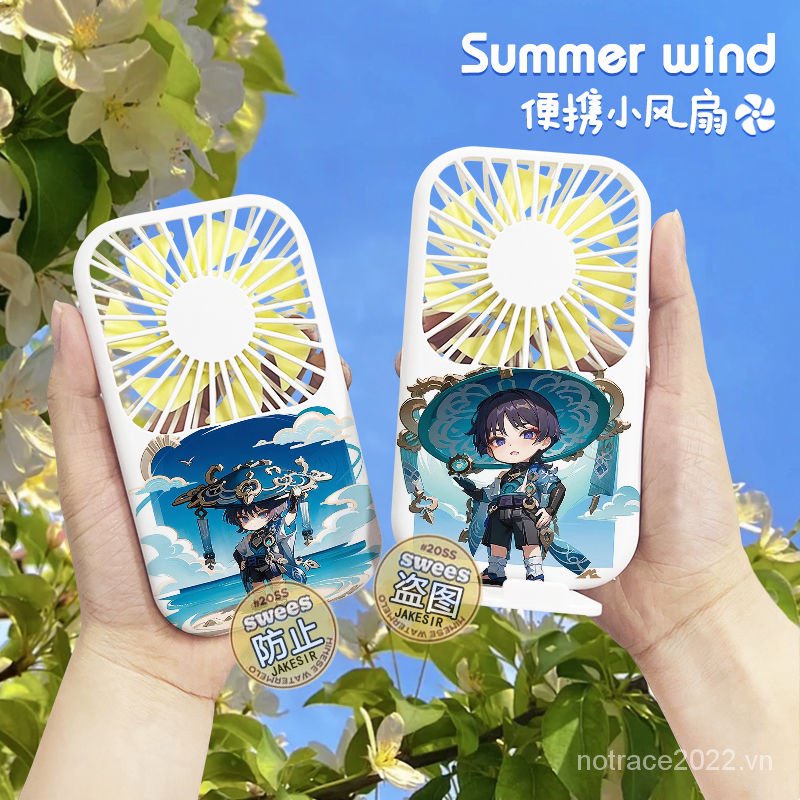 ★Genshin Impact★Quạt Mini Cầm Tay Scaramouche & Wanderer Sạc USB Chất Lượng Cao