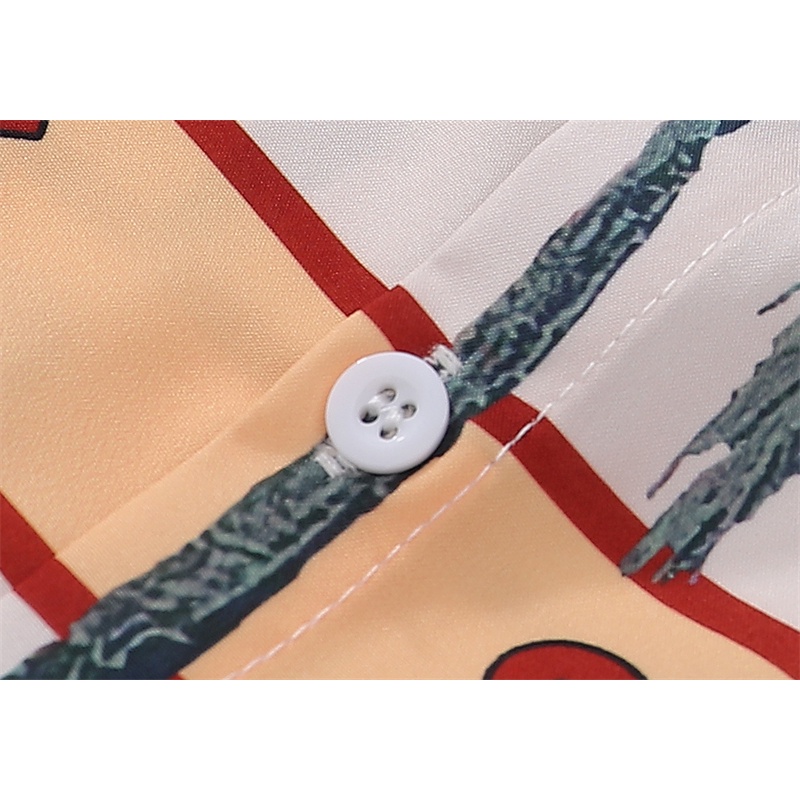 A-m-i &amp; R-I &amp; - Áo Sơ Mi Họa Tiết Cây Dừa Cổ Điển Thoải Mái Và Giản Dị Cho Xu Hướng Thời Trang