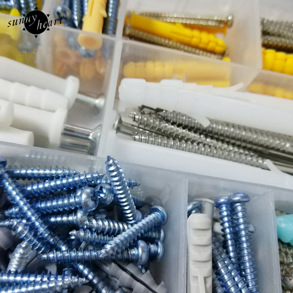 Hộp 300 Ốc Vít Nhựa Nhiều Kích Cỡ Kèm Hộp Đựng Ốp