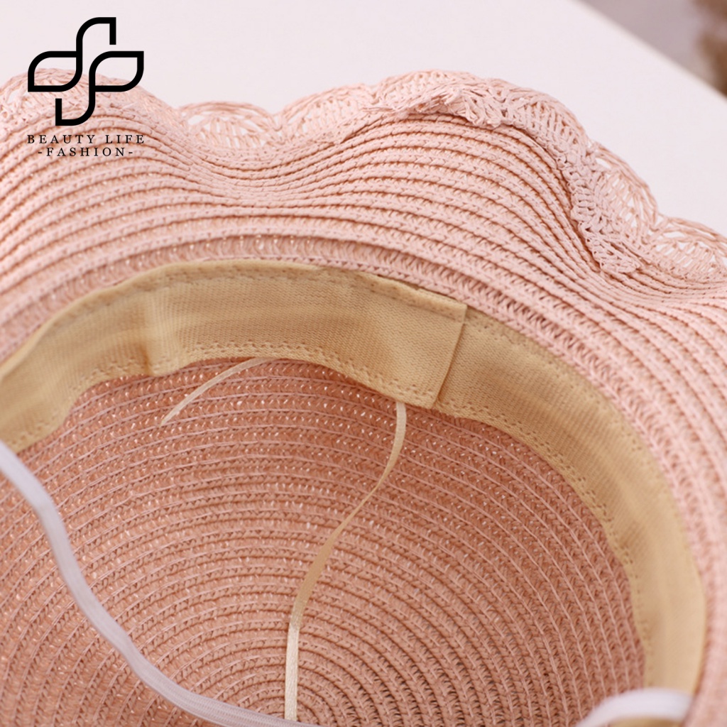 Set Túi Cói Vành Rộng Đính Nơ Thời Trang Cho Nữ