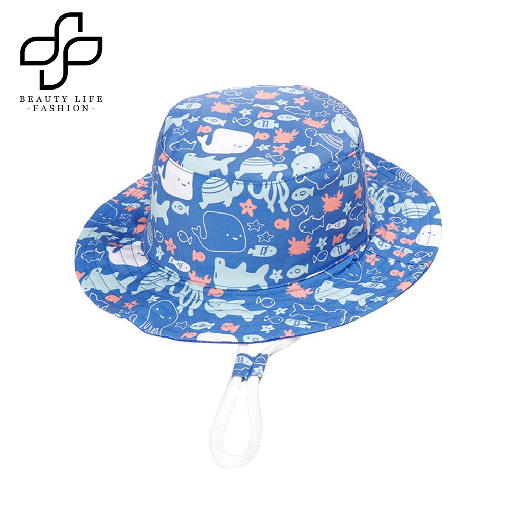 Nón Vành Rộng Chống Tia UV In Họa Tiết Động Vật Hoạt Hình Xinh Xắn Dành Cho Bé