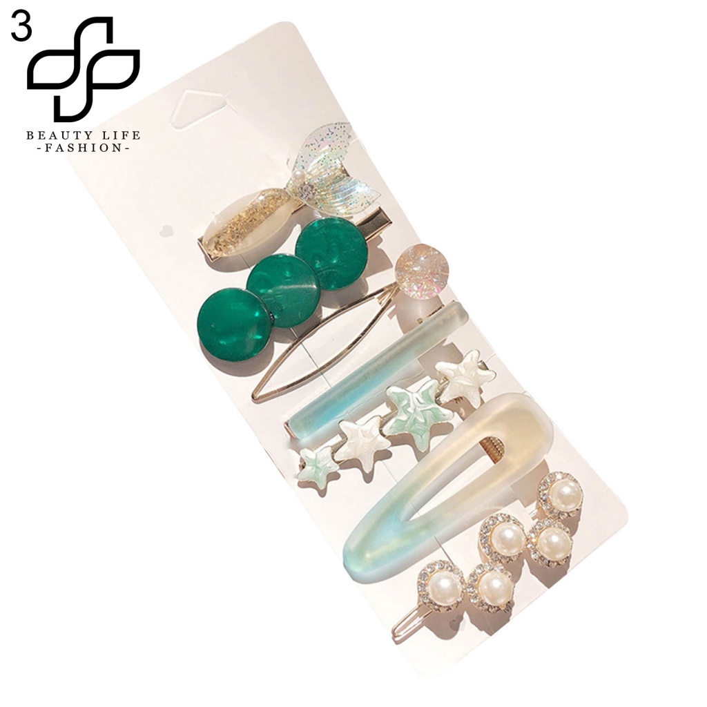 Bộ 6 / 7 / 8 Kẹp Tóc Đính Ngọc Trai Giả Thời Trang Cho Nữ