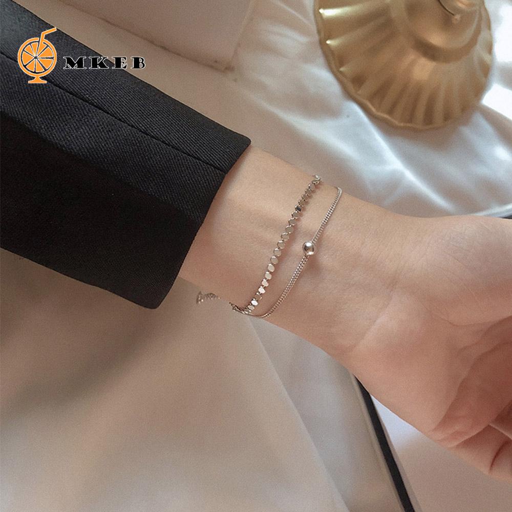 Vòng đeo tay hai lớp phong cách cổ điển thời trang thanh lịch cho nữ