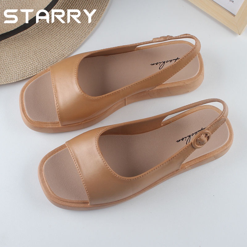 STARRY sandal nữ dép quai hậu nữ dép nữ đế cao dép bánh mì 2023NEW 060515