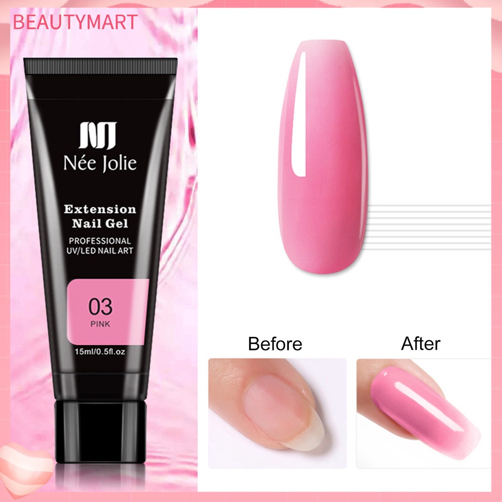 Gel Nối Dài Móng Tay 15ml Nhiều Màu Sắc Trong Suốt Nhanh Chóng Dùng Cho Salon