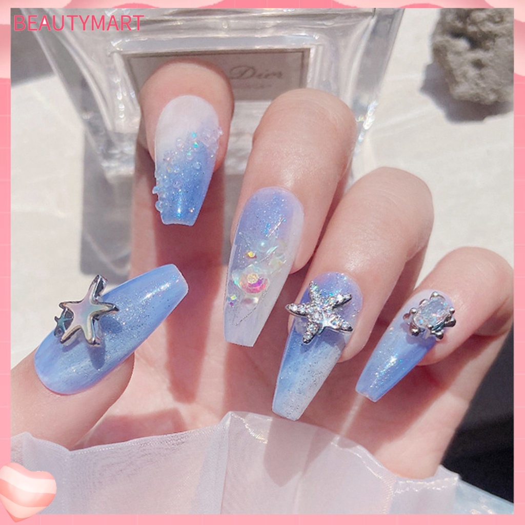Phụ Kiện Đá Trang Trí Móng Tay Hình Sao Biển Lấp Lánh DIY
