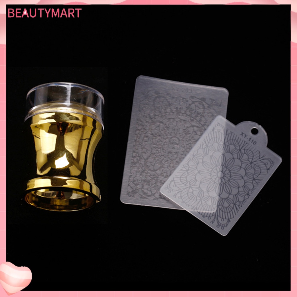 1 Bộ Dụng Cụ In Hình Móng Tay Bằng Silicone Kèm Nắp Đậy Dành Cho Salon Làm Móng