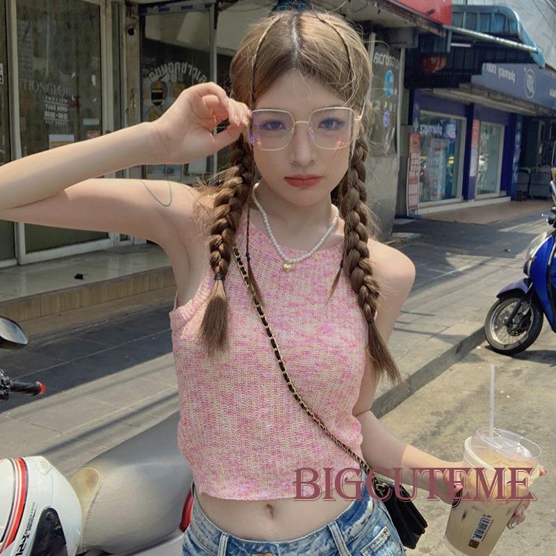 Áo Croptop Hai Dây Ôm Dáng Họa Tiết Kẻ Sọc Nhiều Màu Thời Trang Mùa Hè Cho Nữ