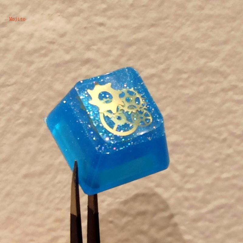 Nút Bàn Phím OEM R4 Bằng Nhựa Resin Trong Mờ Màu Xanh Dương Handmade Tùy Chỉnh Cho Bàn Phím Chơi Game