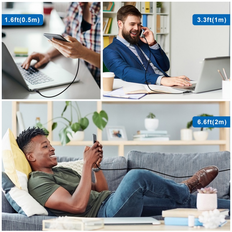 Cáp Sạc Nhanh 3A Có Đèn LED Cho Điện Thoại Samsung Xiaomi Android