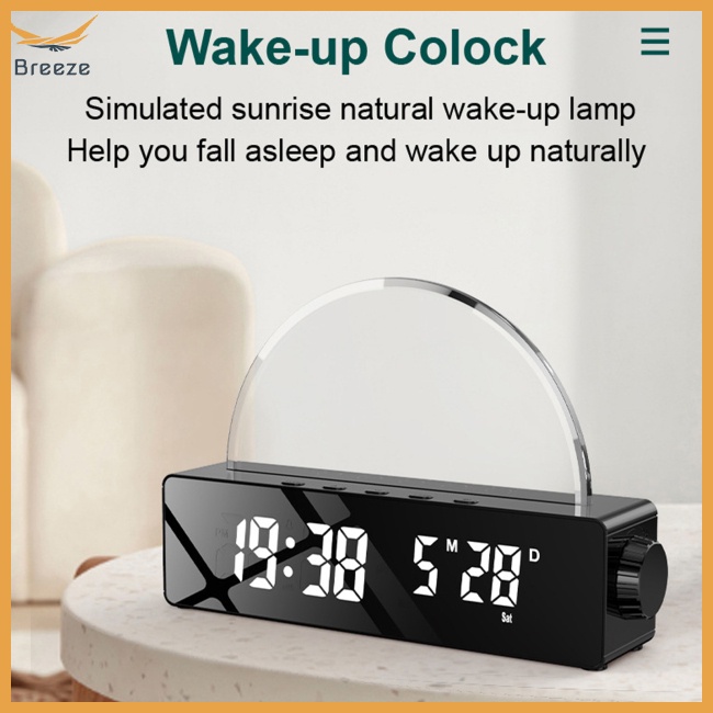 Đồng Hồ Báo Thức Điện Tử Có Đèn Led Hiển Thị Nhiệt Độ 12 / 24 Giờ