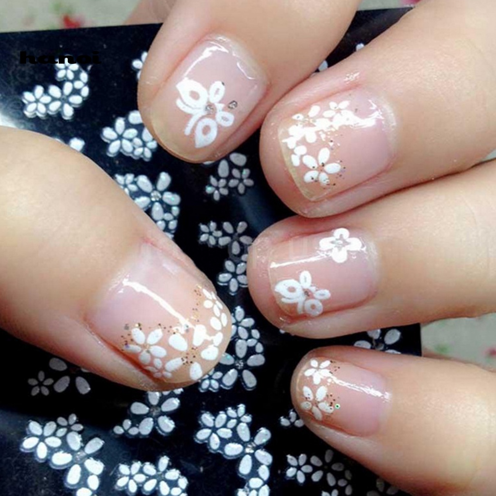 1 Bộ Miếng Dán Móng Tay Bằng Nhựa Siêu Mỏng In Họa Tiết Hoa Tinh Tế Thời Trang Cho Nữ