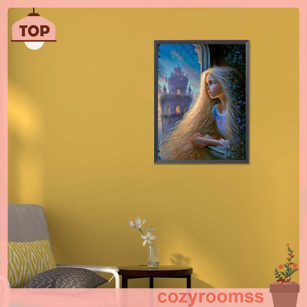 Tranh Đính Đá Kim Cương Toàn Bộ 5D DIY Hình Vẽ Cô Gái Trang Trí Nhà Cửa