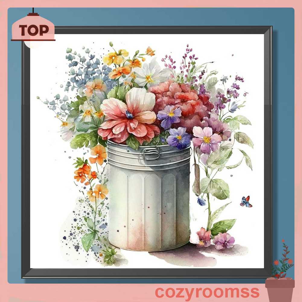 Tranh Đính Đá Kim Cương Toàn Bộ 5D DIY Hình Vẽ Hoa Trang Trí Nhà Cửa