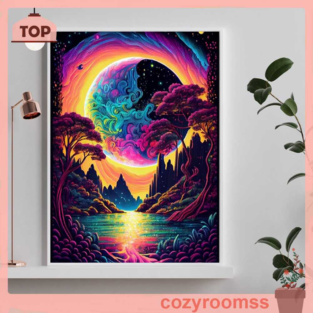 Tranh Đính Đá Kim Cương Toàn Bộ 5D DIY Hình Vẽ Khu Rừng