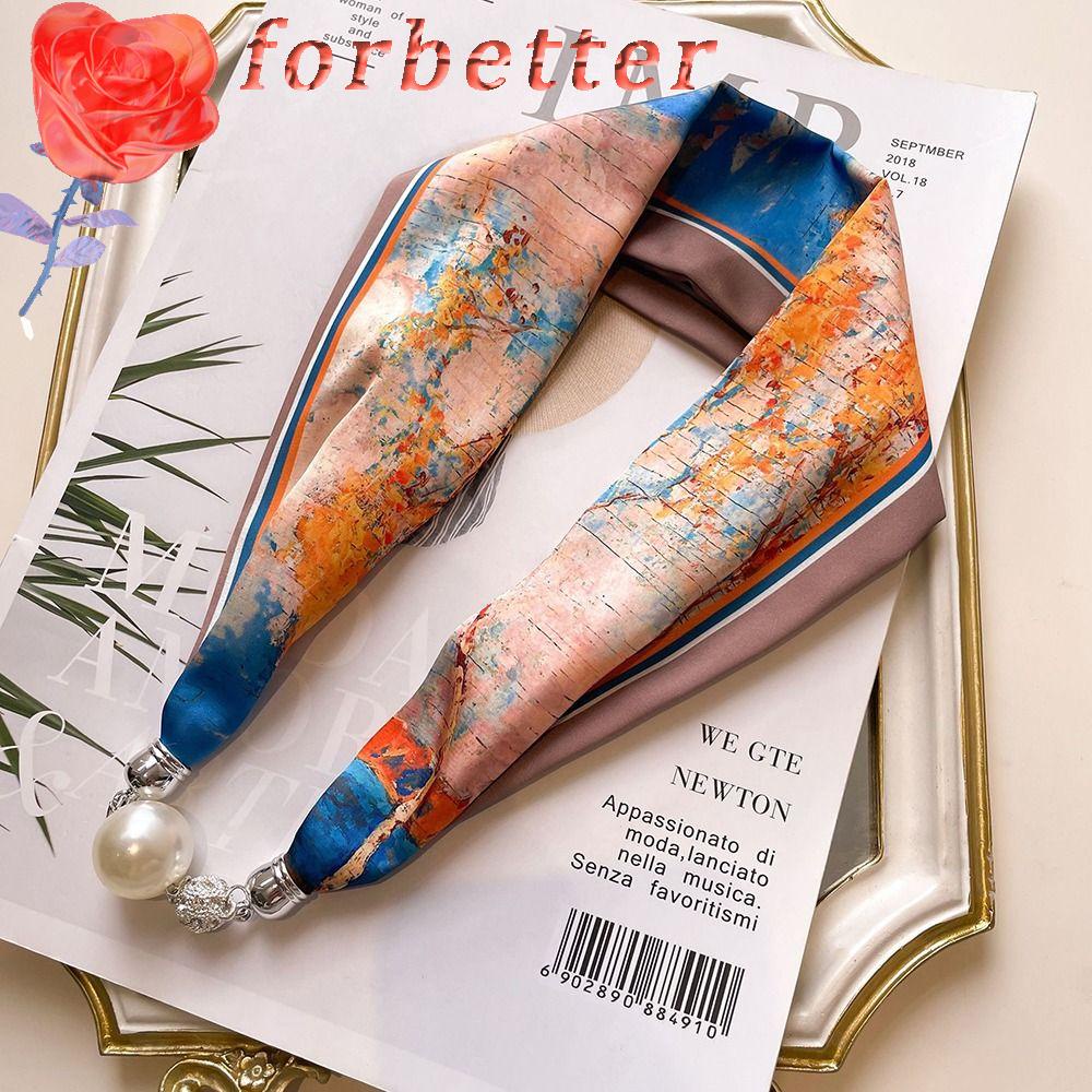 Khăn Choàng Cổ Giả Lụa Satin In Họa Tiết Sang Trọng Thời Trang Mùa Đông Cho Nữ