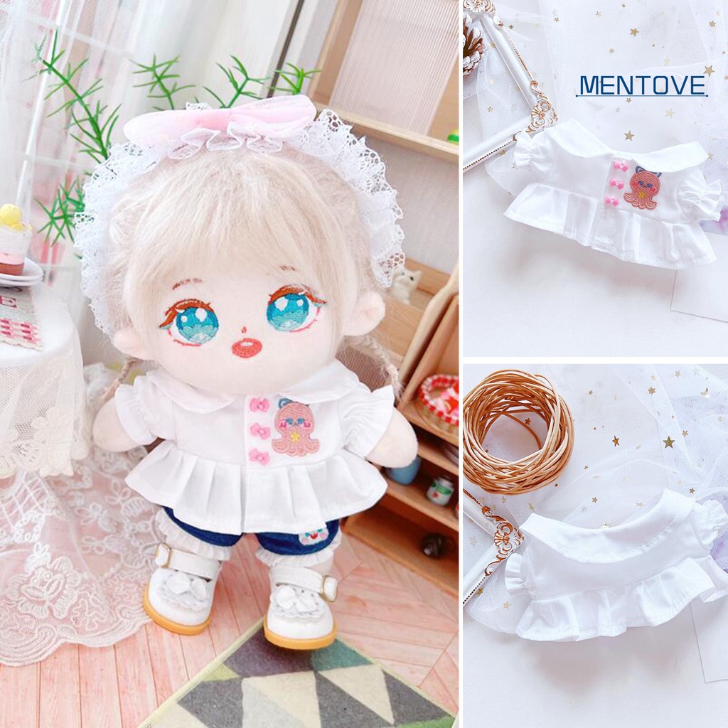 Áo Thun Cotton Cổ Búp Bê Họa Tiết Hoạt Hình Dễ Thương 20cm