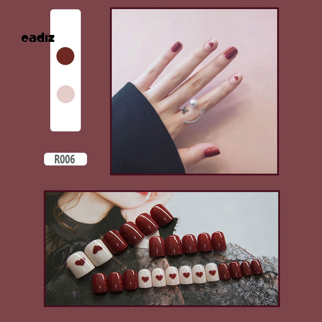 Bộ 24 Móng Tay Giả Tự Dính Chống Nước Che Phủ Toàn Diện DIY