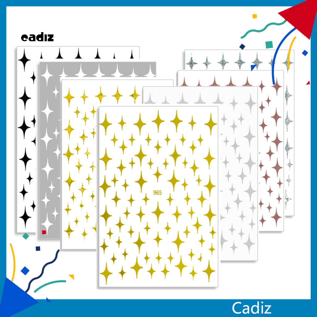 Bộ 7 Miếng Dán Trang Trí Móng Tay 3D Lấp Lánh Dành Cho Nữ