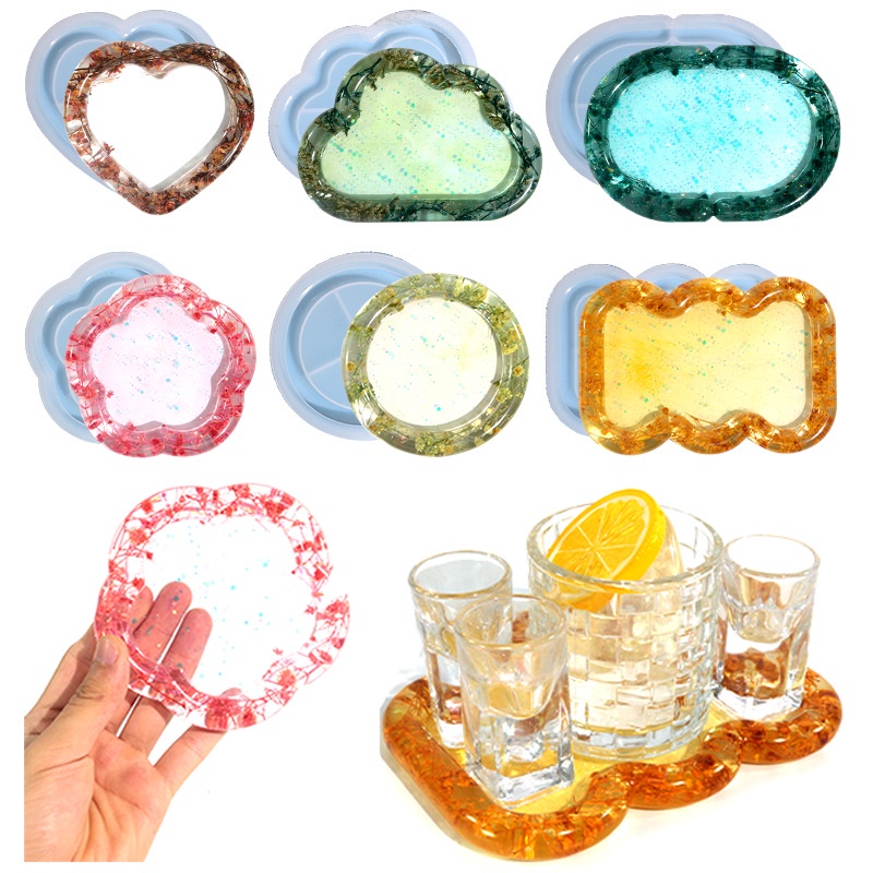 Khuôn Silicone 6 Kiểu Dùng Làm Khay Đựng Đồ Epoxy Resin DIY