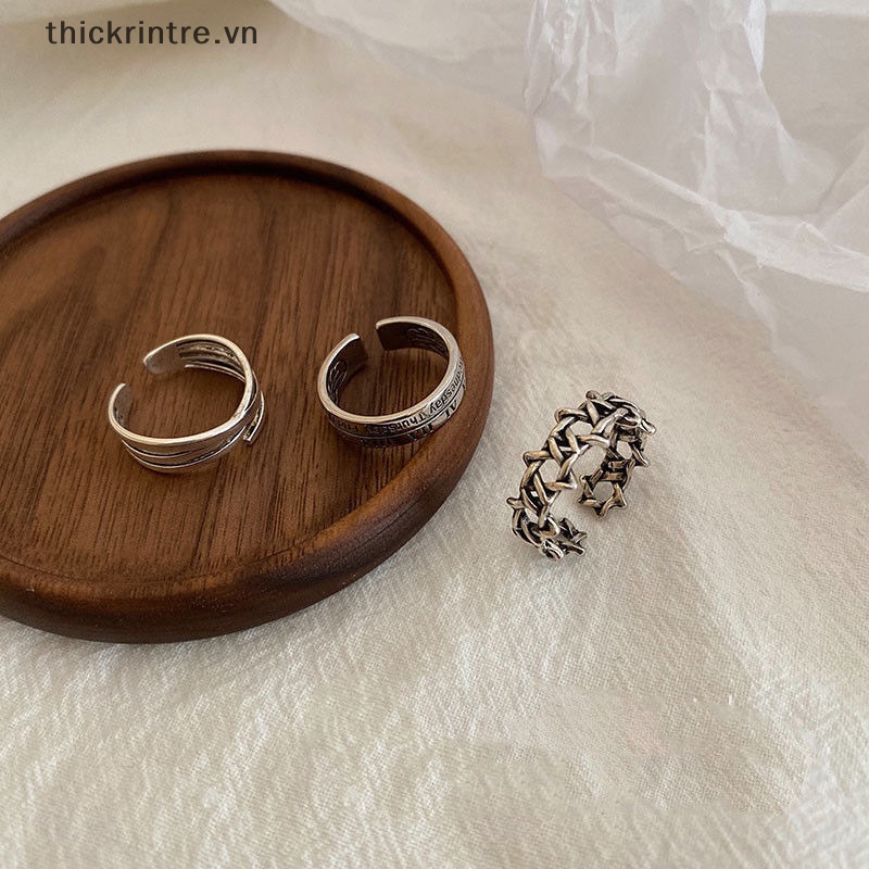Bộ 3 Nhẫn Hợp Kim Phong Cách Punk Hip hop Cá Tính Cho Nam Và Nữ