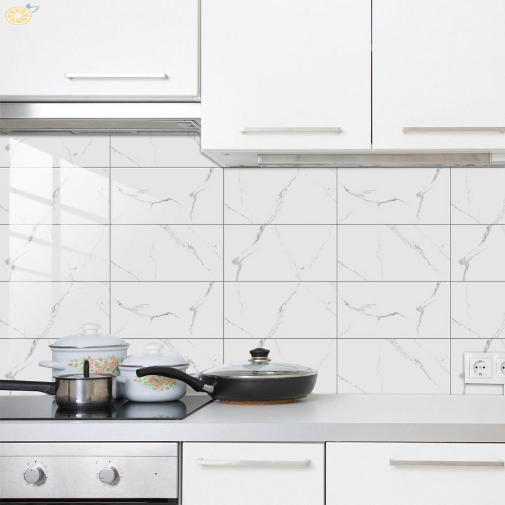 【VARSTR】Wall Sticker DIY Decor For Kitchen Bathroom Home Decoration Marble Pattern
