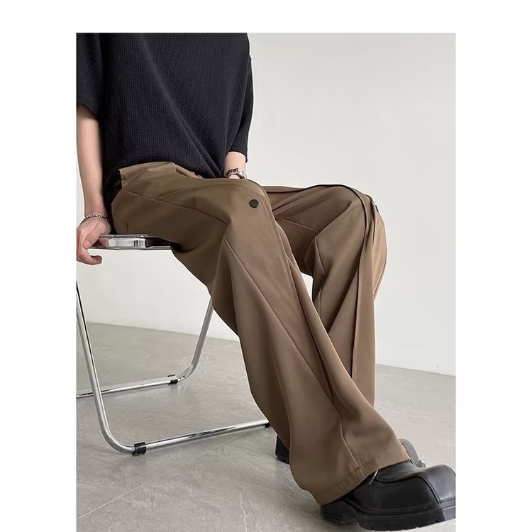 Quần Dài Thể Thao Vải Lụa Lạnh Mỏng Dáng Rộng Kiểu Đường Phố Thời Trang Mùa Hè Cho Nam