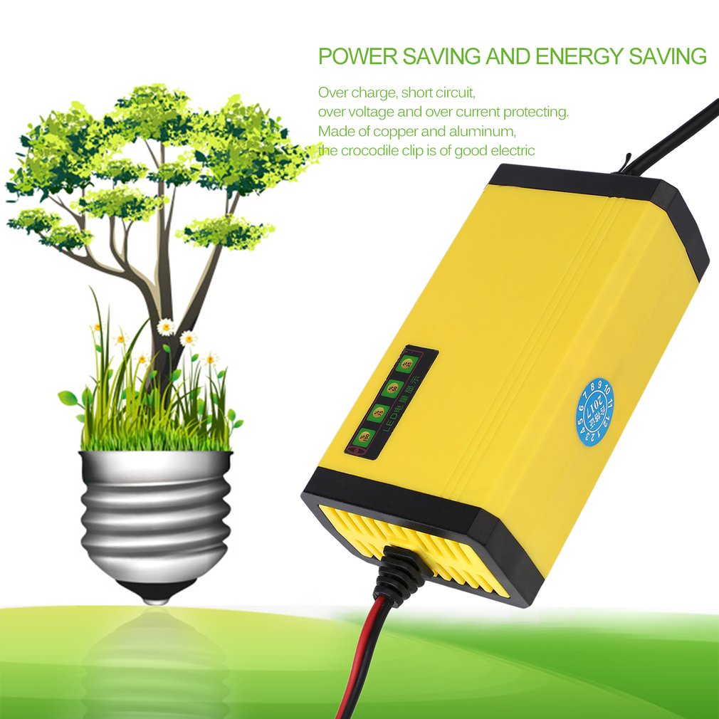 Mini Portable 12V 2A Car Battery Charger Adapter Power Supply Motorcycle Auto Smart Led Display [Q/9]