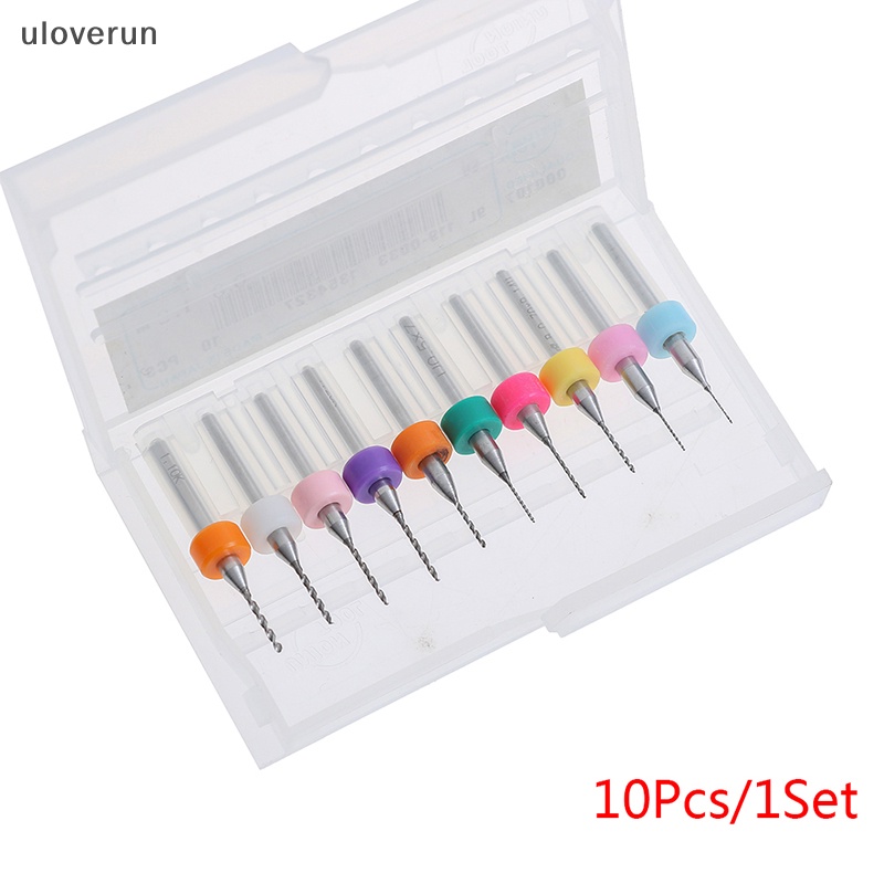 Uloverun set 10 Mũi Khoan mini 0.1~1.0mm PCB Chất Lượng Cao bits