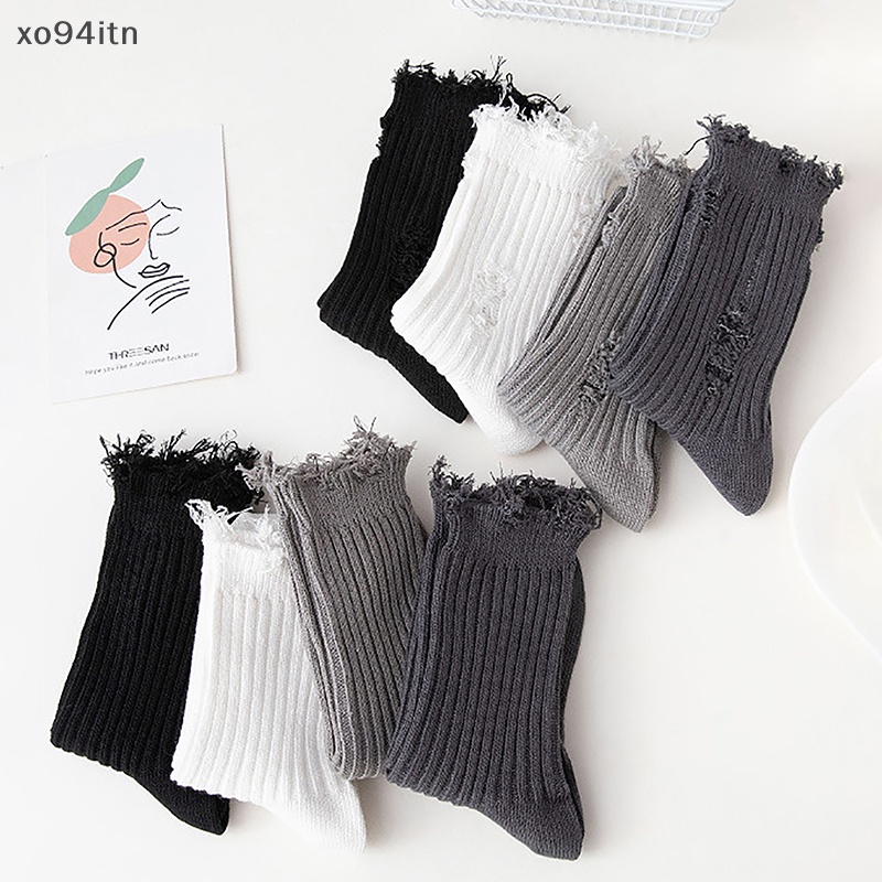 Tn Mới Vớ Dệt Kim Phối Rách Thời Trang Harajuku Đường Phố Phá Hủy Đường Phố Cá Tính Cho Nữ n