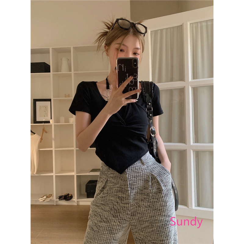 Áo Thun Ngắn Tay Thời Trang Mùa Hè Quyến Rũ Cho Nữ