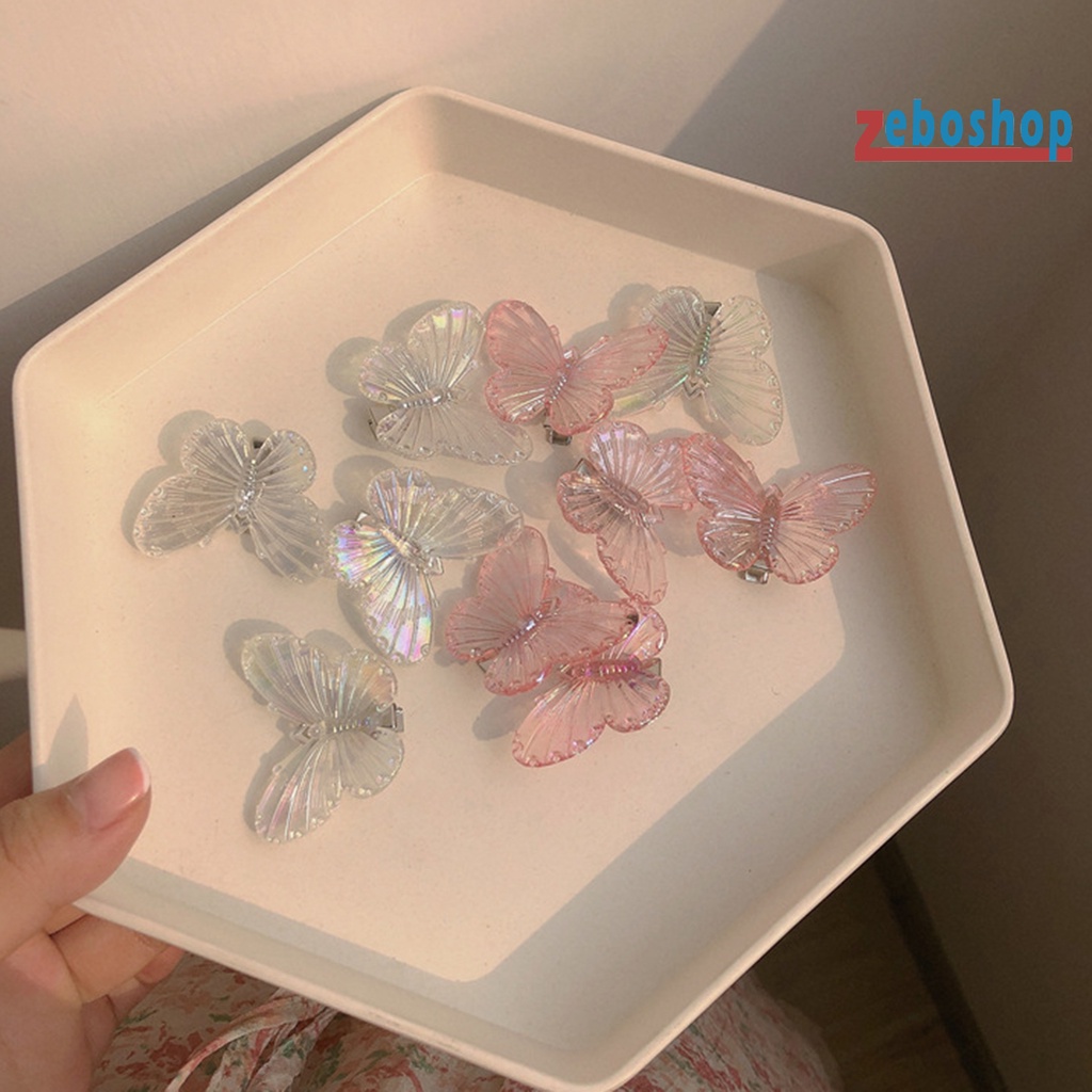 Kẹp Tóc Hình Bướm Trong Suốt Tạo Hiệu Ứng 3D Xinh Xắn Cho Nữ