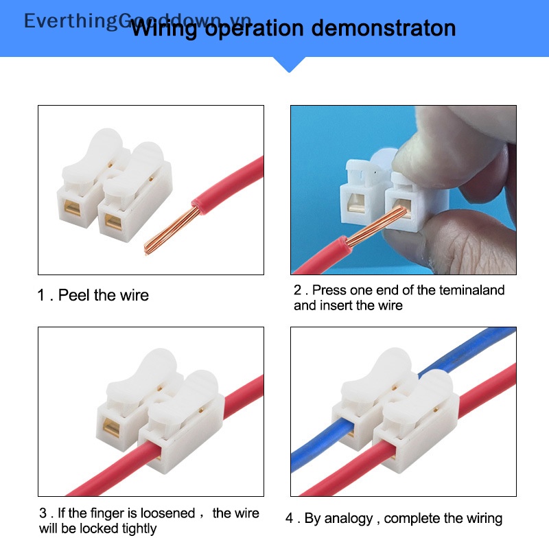 Everthinggooddown Set 10 Đầu Nối Dây Điện Nhanh CH2 An Toàn Dễ Lắp Đặt