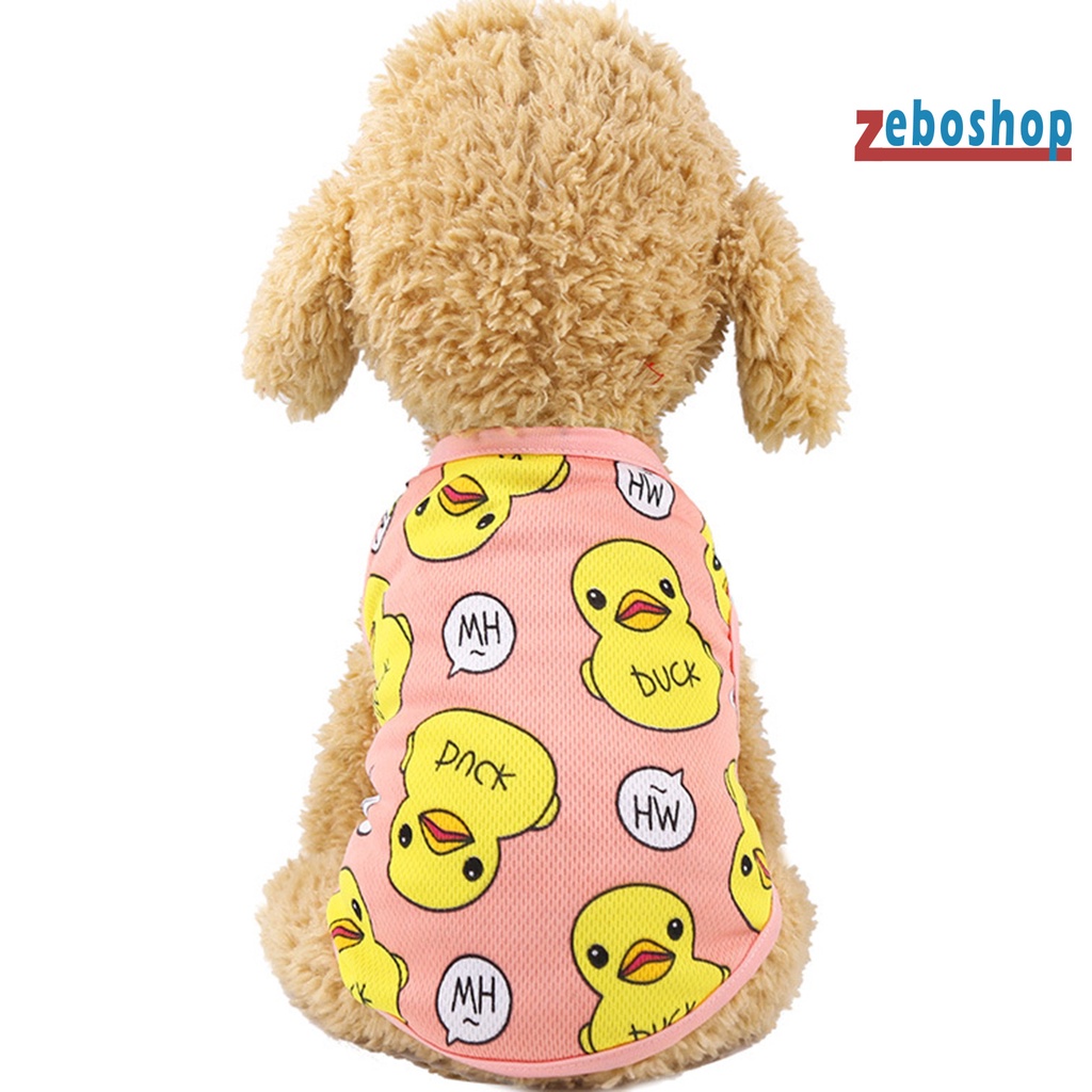 Áo Lưới Thoáng Khí Họa Tiết Vịt Hoạt Hình Dành Cho Thú Cưng
