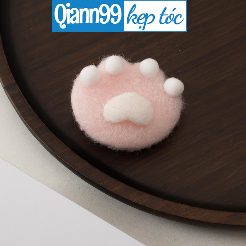 Kẹp tóc hình dấu chân mèo bằng lông nhung dễ thương xinh xắn phong cách hàn quốc