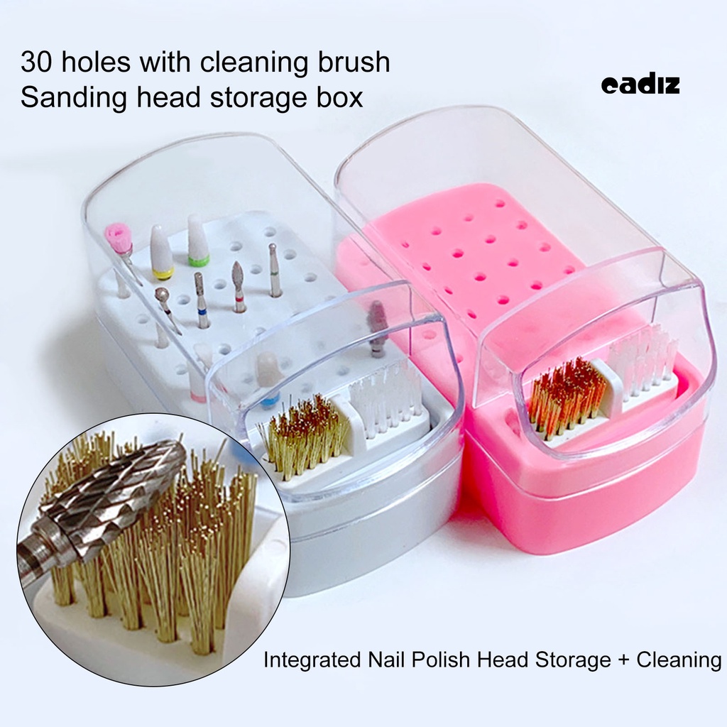 Giá Đỡ Mũi Khoan Móng Tay 30 Ngăn Chống Bụi Có Thể Giặt Lại Tiện Dụng