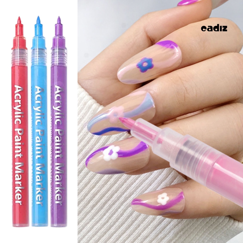 Bút Vẽ Móng Nghệ Thuật Nhanh Khô Chống Thấm Nước Họa Tiết Hoa Chuyên Dụng Cho Salon