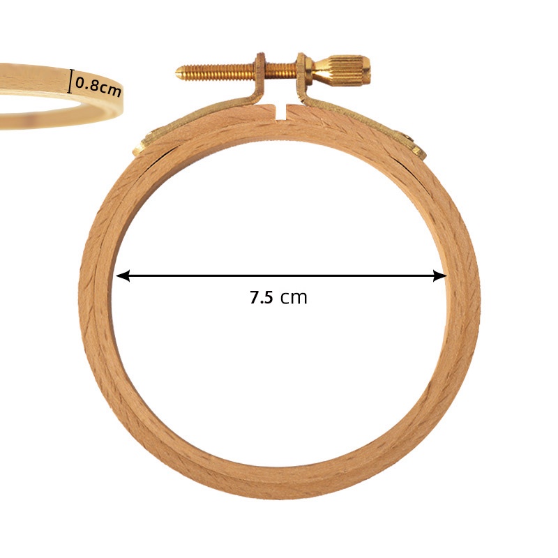 Khung Thêu Hình Tròn Bằng Gỗ Tre 3-12 inch DIY