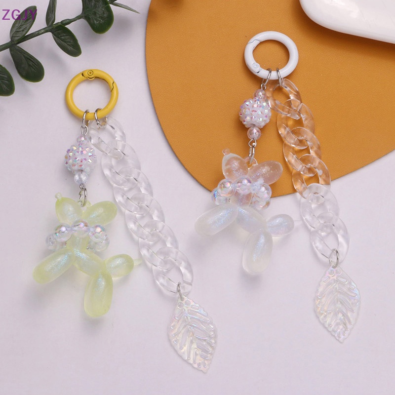 Móc Khóa Hình Cún Và Bong Bóng Dễ Thương Trang Trí Điện Thoại / Túi Xách Mới