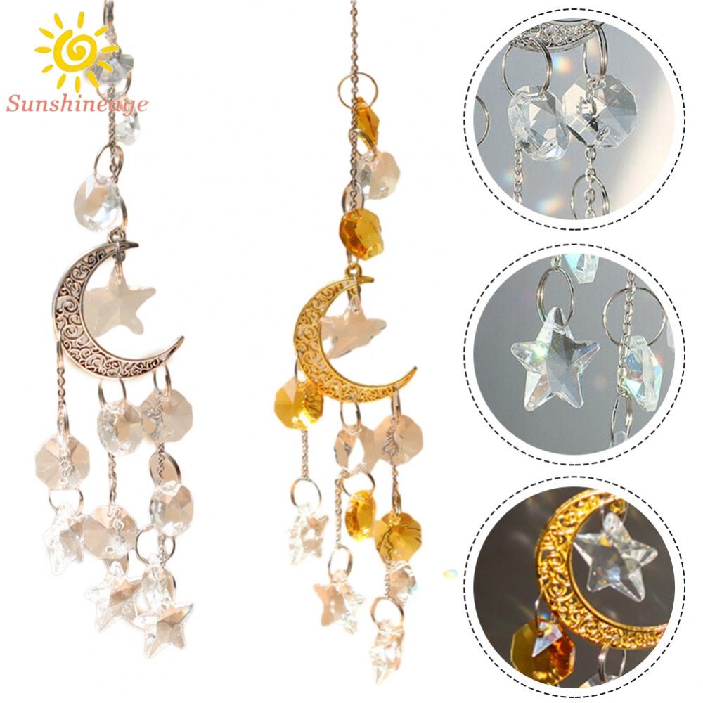 Chuông Gió Bằng Acrylic Hình Mặt Trăng / Cầu Vồng Độc Đáo Trang Trí Nhà Cửa / Sân Vườn